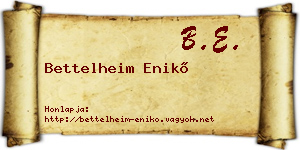 Bettelheim Enikő névjegykártya